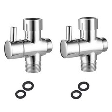 스프레이 호스 키트용 화장실 비데 T 밸브 부착 수압 제어 스테인리스 스틸 어댑터 기저귀 물 건 목욕 애완동물 샤워용 (T 밸브 2개) 118617, 스프레이 호스 키트용 화장실 비데 T 밸브, 부착 수압