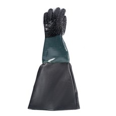 臺灣出貨 加厚帶顆粒噴砂機專用手套橡膠加長耐磨手套噴砂機用配件噴砂手套, 1個, 新款60CM帶顆粒左手