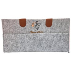 Bonne Nuit 多功能收納盒 附夾層板, 聚酯纖維材質, 粉色 + 灰色, 23.5 x 41.5 x 21 cm