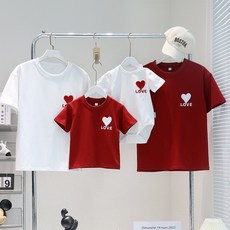 휴먼러브 패밀리룩 아기 백일 돌 촬영 가족티 부모자녀 커플룩 엄마 아빠 딸 아들 시밀러룩 온가족 하트 티셔츠