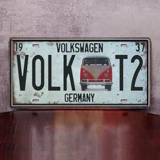 차량 번호판 빈티지 외국차 플레이트 펍 장식 소품 카페, 1개, 올리브그린