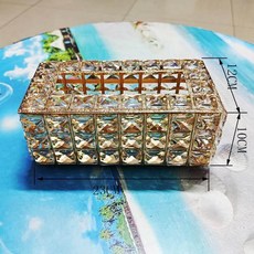 픽셀러 거실 인테리어 금속 티슈 박스 크리스탈 수납함, 1개, 골드8칸23 x 12 x 10cm