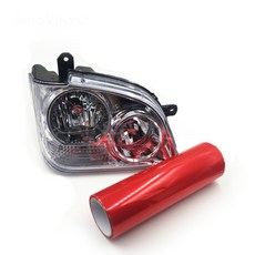 자동차 유리 창문 데칼 카멜레온 헤드 라이트 필름 테일 램프 시트지 30cm x 50cm, 라이트필름-레드[30cmX50cm], 1개