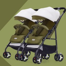 제이펀 스토어 휴대용쌍둥이유모차 접이식 트윈, 더블 태블릿 말차그린