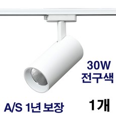 케이시조명 LED 스포트 COB 원통 레일조명 화이트 10W 20W 30W 플리커프리 AS 2년 보장, 1개, 전구색(3000K) 30W
