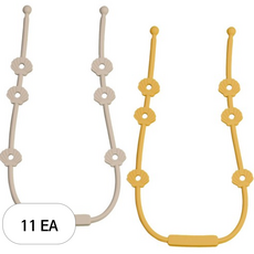 아이벨류 실리콘 멀티 스트랩 홀더 2종 세트, 노꼭지, 11세트, 샌드 + 머스타드