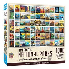 해외 MasterPieces - 1000피스 직소 퍼즐 국립 공원 패치 성인 가족 어린이를 위한 재미 48.9cm x 67.9cm19.25 26.75인치 미국매장정품+ 1731, America s National Parks by An
