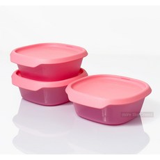 타파웨어 원터치 프레시 슬림220ml 3P 유아 어린이 이유식용기, 용기3P+뚜껑3P, 1세트