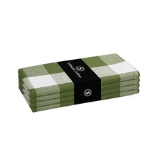 Softopia Cotton Buffalo 격자 무늬 천 냅킨 4개 세트 부드럽고 내구성이 뛰어나며 주름 방지 원단 저녁 식사 결혼식 레스토랑 뷔페 파티 크리스마스, 16" x 16" (Set of 4), 민트 그린 Softopia Cotton 140998