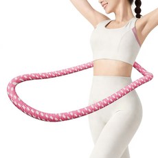 Tanit 스프링 훌라후프 고탄성 소프트 허리라인 뱃살 다이어트, 핑크, 1개, 1.5kg