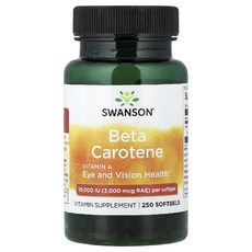 스완슨 비타민A 베타카로틴 3000mcg 10000IU Beta Carotene 250정, 1개, 250회분