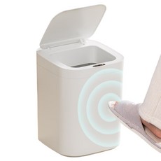 바오커머스 3종 모션 자동 쓰레기통 스마트 휴지통 충격 센서 원격 감지, 화이트