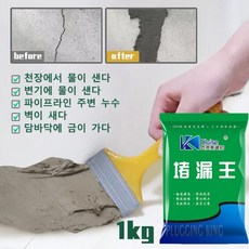 빨리굳는 시멘트 속건성 방수 시멘트 가정용 급속시멘트 주방/화장실/지붕/균열/수도관/바닥/벽 보수용 시멘트, 급속응결형1kg, 2개