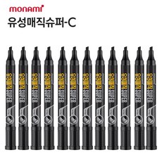모나미 유성매직슈퍼-C 사각닙 1타 12자루 선명하고 진하게, 1개, 검정(12자루)