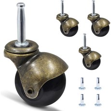 가구용 루오모르고 1.5인치 볼 캐스터 휠 516인치 x 1-12인치8 x 38mm 장착 인서트 소켓 교체용 빈티지 캐스터 4종 세트, 2 Inch