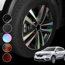 호환 QM6 순정휠 18인치 휠마스크 데칼 튜닝 스티커 기스방지 필름, 블랙로즈 (차량한대분)