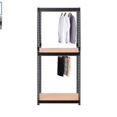 스피드랙 V2 행거 3단 + 봉2p 1100 x 500 x 1800 mm, 블랙(앵글)