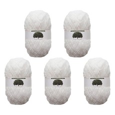 [총중량 450g/대량번들/90g*5EA]실감는삼촌 수세미실 묶음판매 90g 코바늘수세미뜨기, 1.순백색, 5개