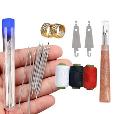 실꿰기 쉬운 귀큰바늘 34pcs 세트 스테인리스 핸드소잉 퀼팅용, 하얀색, 34개