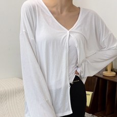 르류 여성 여름 살안타템 루즈핏 가디건