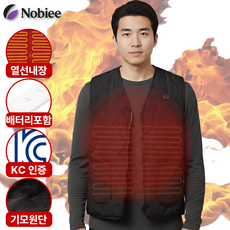 노비에 기모 안감 발열조끼 3단조절 보조배터리 포함