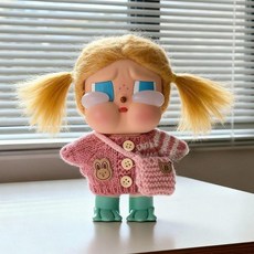 팝마트 크라이베이비 휴가일기 시리즈 인형옷 스웨터 세트, 표준 팩, 핑크 스웨터+핑크 크로스백 세트