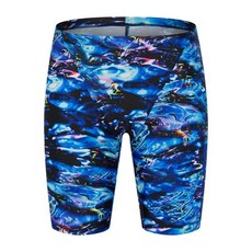 백화점상품 아레나 남성수영복 바이닐 4부 블루 세련된 실내수영장수영복