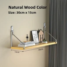 벽걸이형 라우터 선반 무타공 침실 벽 수납 랙 가로형 파티션 박스 스탠드 아메리칸 컨트리 스타일, 47 원목 3015 무흔못 + 접착 후크