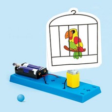 재밌는과학 시각잔상 착시놀이용 앵무새 회전판만들기 색의과학 속도조절스위치 3원색, 2개