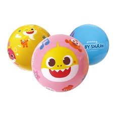 핑크퐁 아기상어 탱탱볼(24) 물놀이 여행 휴가 캐치볼 수영장 캐릭터 유아 어린이, 혼합색상, 1개