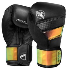 古川小夫 HAYABUSA 隼 拳套 拳擊手套 T3 拳擊 泰拳 進階 MMA 精品 藍黃 10 12 14 黑金彩虹, 1個, 18oz