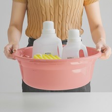 D.S mall스텐 원형 세척볼 주방 다용도 대야 야채 과일 쌀 씻기 설거지 통, 1개, 블러 컬러 다용도볼_(특대) 그레이