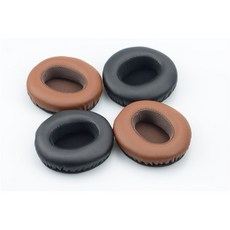 通用耳機套 頭戴式耳機DIY維修配件海綿套 耳罩皮套, 1個, 黑色光皮8*9cm一對