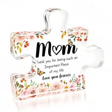 Tasttin 엄마를 위한 정교한 아크릴 퍼즐 선물 어머니에게 사랑과 감사를 표현 딸 아들이 주는 어머니 선물 장식용 아크릴 블록 엄마를 위한 맞춤형 선물 (핑크), 핑크