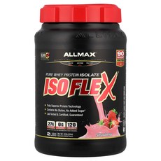ALLMAX 올맥스 ISOFLEX 퓨어 웨이 단백질 아이솔레이트 스트로베리 2 lbs 907g 파우더 프로틴 헬스, 1