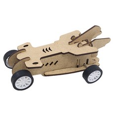 접착제없는 초등용 태엽형 목재 레이싱 자동차 만들기/ 학습완구 체험놀이세트 동력기, 4세트