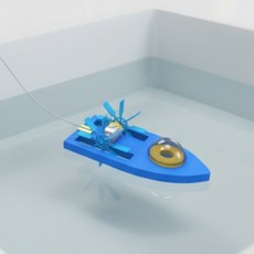 배만들기 전동 투휠 고백 모형 보트 (1인용) 유선 리모컨 조종 RC 수차, 1개