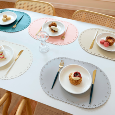 노아갤러리 방수 고급 식탁 가죽 테이블 매트 2p 45x30cm, 2개, 30x45, 그레이