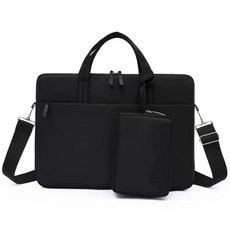 노트북가방 핑크 트렌디 노트북 가방 서류형 메신저 13.3인치 EVA, 1개, K. 블랙 + 숄더 + 파워팩