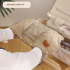 유모차 방한장갑 겨울용 두꺼운 플리스 안감 보온 방수 유모차핸드머프 따뜻한 유모차액세서리 핸들커버 유모차방풍커버, 1개, 올리브 업그레이드 휴대폰수납