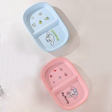 Keyiyijia 산리오 나눔 접시 2개입 KP002, 1세트, 핑크 + 블루