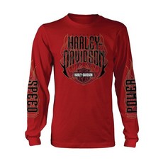 Harley-Davidson Military Exclusive Aviano Air Base Italy 긴소매 티셔츠 레드 L