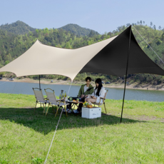 대형 블랙코팅타프 자외선 차단 210D 옥스포드 타프 캠핑타프, 베이지