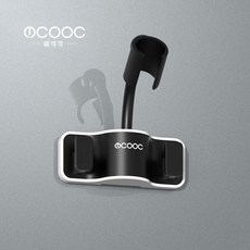 COOC 浴室噴頭支架 可調角度 免打孔 自粘固定底座, 簡約黑, 簡約黑
