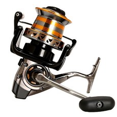 O 釣大魚捲線器 全金屬無間隙防海水海釣錨魚輪 斜口遠投輪 全金屬搖臂魚輪【送百米透明線】, 1個, 高端品質款全金屬搖臂魚輪【送百米透明線】,9000型