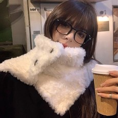 保暖圍巾 韓版皮毛紗紐扣毛絨加厚圍巾女冬季加厚保暖學生百搭洋氣學生圍脖