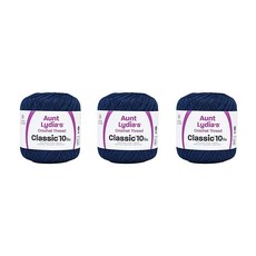 Aunt Lydia 패션 블랙 크로셰 - 150/137m 3팩 - 면 - 게이지 3 - 크로셰, 클래식, 네이비