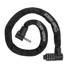 시그니처베이지 자전거 킥보드 열쇠키 번호키 섬유 스틸 자물쇠 YPZ112, 1개, 블랙 번호키