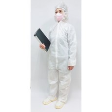 拋棄式連帽連身衣(非醫療用)1件/1包 一次性清潔防護衣 舒適透氣防潑水, 白, 1件