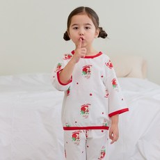 아이숲 아동용 프렌즈 30수싱글 칠부실내복 상하의 세트
